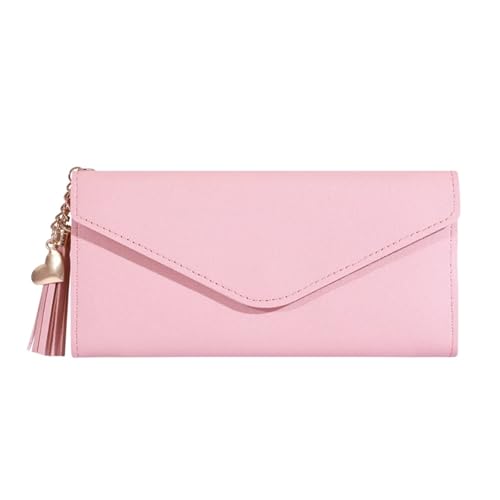 FJOADNVM Geldbeutel Damen Groß Brieftasche Frauen Lange Stil Große Marke Handtasche Trendy Tasche(Pink) von FJOADNVM