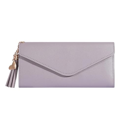 FJOADNVM Geldbeutel Damen Groß Brieftasche Frauen Lange Stil Große Marke Handtasche Trendy Tasche(Purple) von FJOADNVM