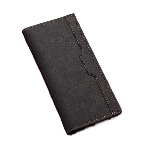 FJOADNVM Geldbeutel Damen Groß Damen Geldbörsen Einfache Reißverschluss Langer Abschnitt Clutch Brieftasche Weiches PU Leder Frau Geldbeutel(Black) von FJOADNVM