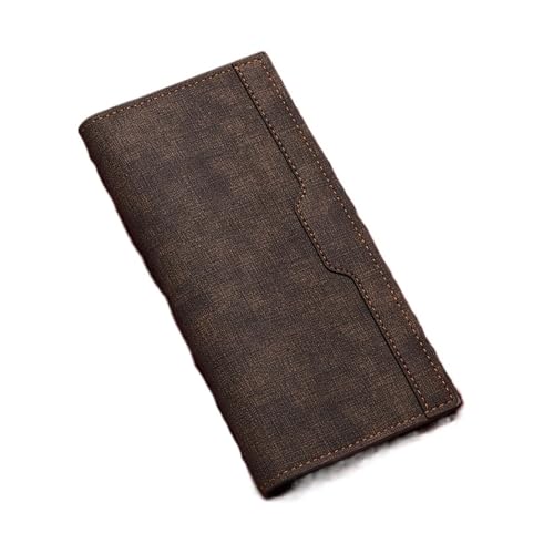 FJOADNVM Geldbeutel Damen Groß Damen Geldbörsen Einfache Reißverschluss Langer Abschnitt Clutch Brieftasche Weiches PU Leder Frau Geldbeutel(Dark Brown) von FJOADNVM