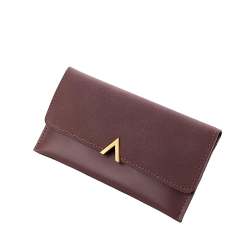 FJOADNVM Geldbeutel Damen Groß Damen Geldbörsen Hasp Lady Geldbeutel Reißverschluss Münzgeldbörse Frau Umschlag Brieftasche Geldkarten ID Halter Taschen Tasche(Purple) von FJOADNVM