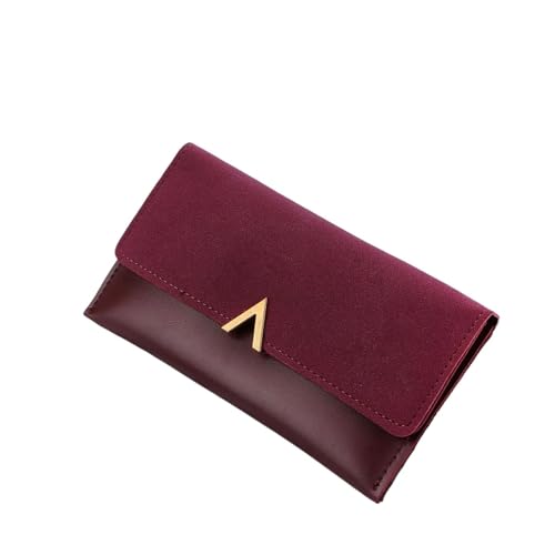 FJOADNVM Geldbeutel Damen Groß Damen Geldbörsen Hasp Lady Geldbeutel Reißverschluss Münzgeldbörse Frau Umschlag Brieftasche Geldkarten ID Halter Taschen Tasche(Red) von FJOADNVM