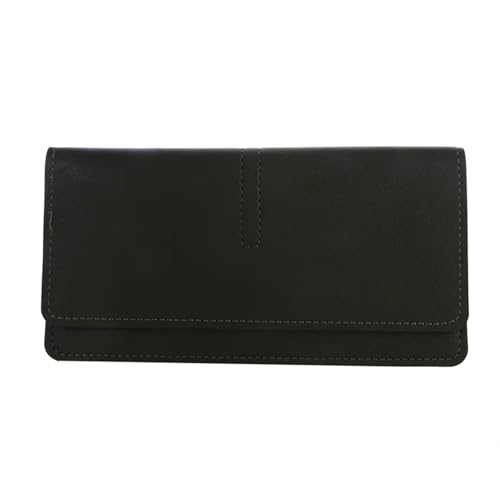 FJOADNVM Geldbeutel Damen Groß Frauen Brieftaschen Aus Echtem Leder Weibliche Lange Brieftasche Reißverschluss Tasche Multicolor Splicing Wild(Black) von FJOADNVM