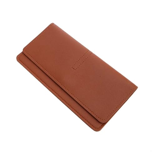 FJOADNVM Geldbeutel Damen Groß Frauen Brieftaschen Aus Echtem Leder Weibliche Lange Brieftasche Reißverschluss Tasche Multicolor Splicing Wild(Brown) von FJOADNVM