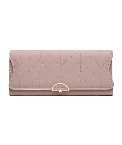 FJOADNVM Geldbeutel Damen Groß Frauen Lange Geldbörse Kleine Frische Plaid Schnalle Falten Halten Tasche Große Kapazität Frauen MUL(Deepred) von FJOADNVM