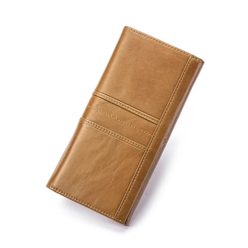 FJOADNVM Geldbeutel Damen Groß Frauen Leder Brieftasche Lange Multifunktions Visitenkarte Halter Geldbörse Weiblichen Geldbeutel(Brown) von FJOADNVM