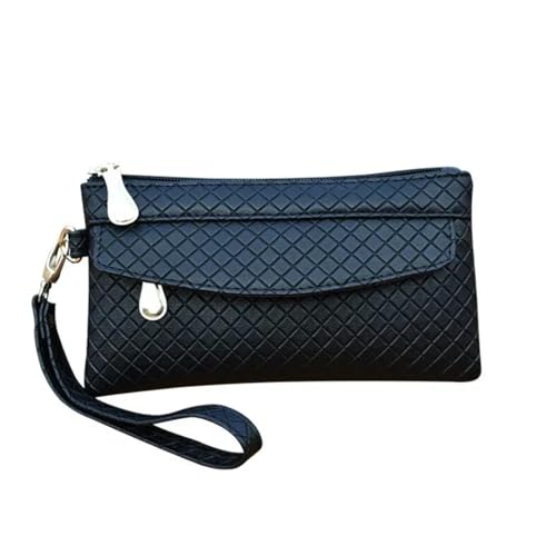 FJOADNVM Geldbeutel Damen Groß Münzgeldbörse Damen PU-Leder Kartenhalter Clutch Geldbörse Handytasche(Black) von FJOADNVM