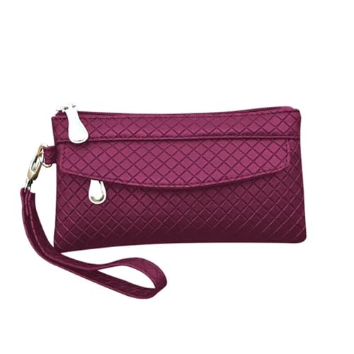FJOADNVM Geldbeutel Damen Groß Münzgeldbörse Damen PU-Leder Kartenhalter Clutch Geldbörse Handytasche(Purple) von FJOADNVM