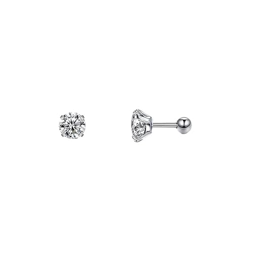 Schmuck Ohrringe 1 Paar Edelstahl Knorpel Helix Ohrstecker Set Ohr Piercing Schmuck for Frauen Männer 3-8,0 mm(1 Pair Size 4mm) von FJOADNVM