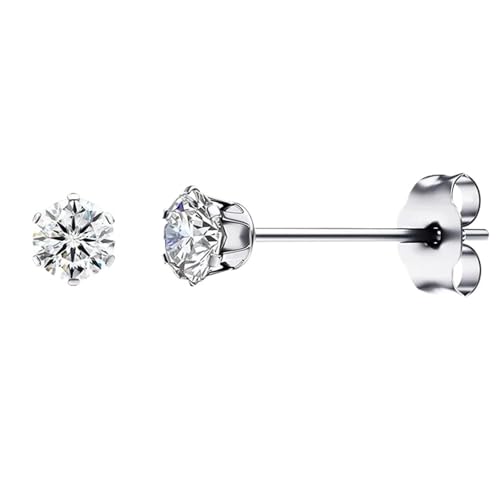 Schmuck Ohrringe 1 Paar Ohrstecker aus transparentem Edelstahl in Gold- und Splitterfarbe for Damen, Schmuckgrößen 3–8,0 mm(1 Pair Style A-3.0mm) von FJOADNVM