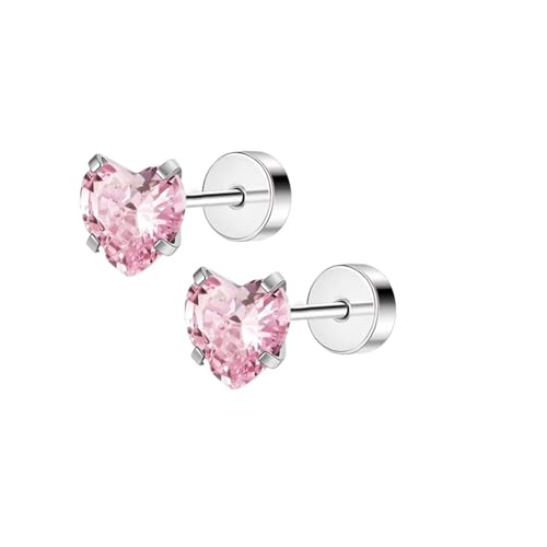Schmuck Ohrringe 2 Stück 20G Edelstahl Blumenherz Ohrstecker for Frauen, süßer Mini-Perlen-Tragus-Knorpel-Conch-Piercing-Schmuck(S12-2pcs) von FJOADNVM