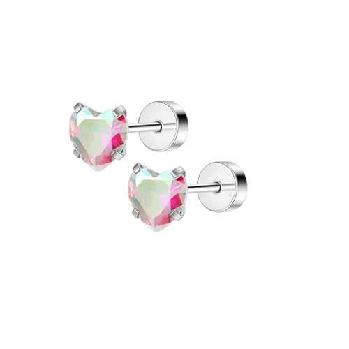 Schmuck Ohrringe 2 Stück 20G Edelstahl Blumenherz Ohrstecker for Frauen, süßer Mini-Perlen-Tragus-Knorpel-Conch-Piercing-Schmuck(S2-2pcs) von FJOADNVM