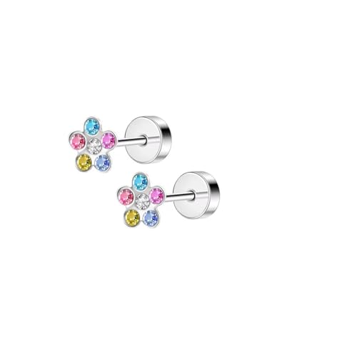 Schmuck Ohrringe 2 Stück 20G Edelstahl Blumenherz Ohrstecker for Frauen, süßer Mini-Perlen-Tragus-Knorpel-Conch-Piercing-Schmuck(S6-2pcs) von FJOADNVM