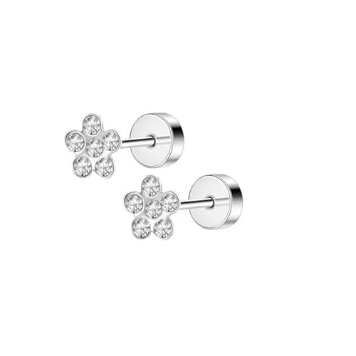 Schmuck Ohrringe 2 Stück 20G Edelstahl Blumenherz Ohrstecker for Frauen, süßer Mini-Perlen-Tragus-Knorpel-Conch-Piercing-Schmuck(S7-2pcs) von FJOADNVM