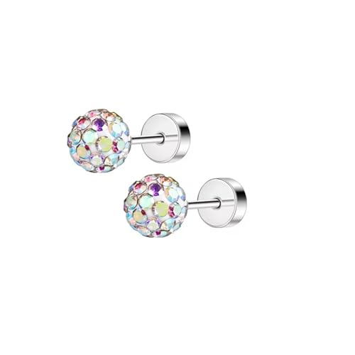 Schmuck Ohrringe 2 Stück 20G Edelstahl Blumenherz Ohrstecker for Frauen, süßer Mini-Perlen-Tragus-Knorpel-Conch-Piercing-Schmuck(S8-2pcs) von FJOADNVM