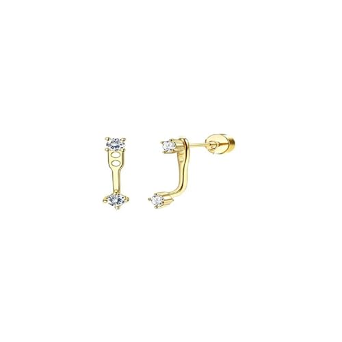 Schmuck Ohrringe 2 Stück zierliche Ohrstecker aus Edelstahl mit flacher Rückseite for Frauen, kleiner Knorpel-Huggie-Creolenschmuck(S1-2pcs-golden) von FJOADNVM
