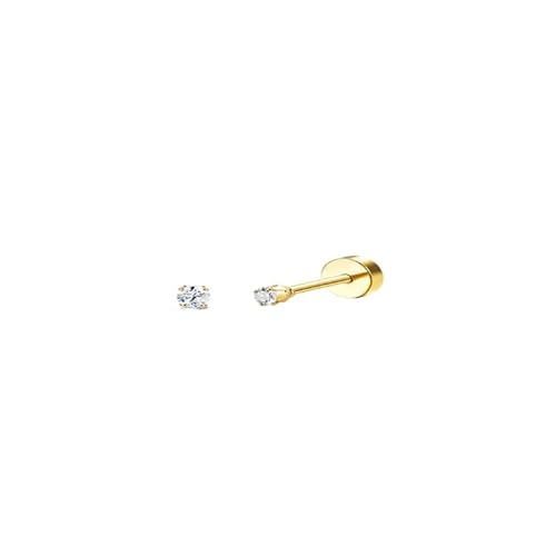 Schmuck Ohrringe 2 Stück zierliche Ohrstecker aus Edelstahl mit flacher Rückseite for Frauen, kleiner Knorpel-Huggie-Creolenschmuck(S5-2pcs-golden) von FJOADNVM