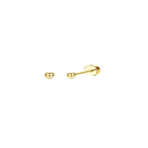 Schmuck Ohrringe 2 Stück zierliche Ohrstecker aus Edelstahl mit flacher Rückseite for Frauen, kleiner Knorpel-Huggie-Creolenschmuck(S6-2pcs-golden) von FJOADNVM