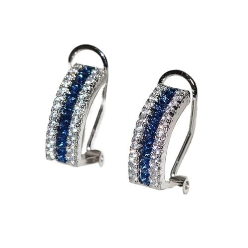 Schmuck Ohrringe Blau/Weiß Cubic Ohrstecker for Frauen Vertraglich Weibliche Piercing Ohrringe Täglichen Verschleiß Schmuck von FJOADNVM