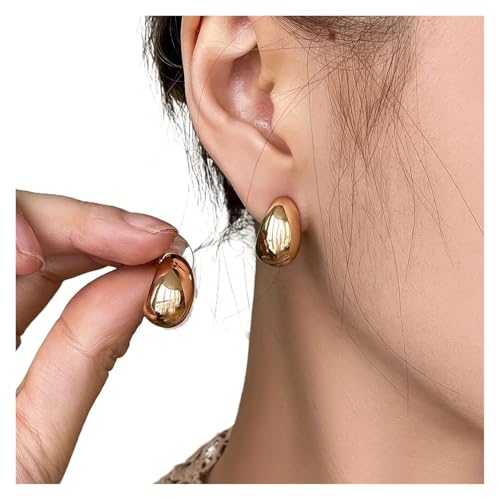 Schmuck Ohrringe Glatte Metall-Wassertropfen-Ohrstecker, Punk-geometrische Bootsform, hohle Tropfenohrringe, Partyschmuck for Damen(Gold) von FJOADNVM