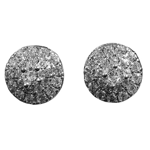 Schmuck Ohrringe Kupfer Ohrstecker for Männer Junge Silber Farbe Metall Kristall Ohrring Party Ohrschmuck(Silver) von FJOADNVM