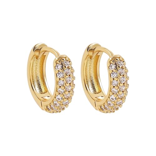 Schmuck Ohrringe Runde Huggie-Creolen for Frauen, geometrische U-Form, Ohrschnalle, vergoldeter Edelstahlschmuck(Color07) von FJOADNVM