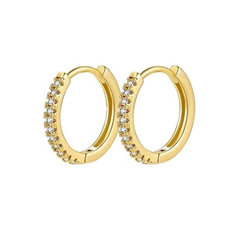 Schmuck Ohrringe Runde Huggie-Creolen for Frauen, geometrische U-Form, Ohrschnalle, vergoldeter Edelstahlschmuck(Color09) von FJOADNVM