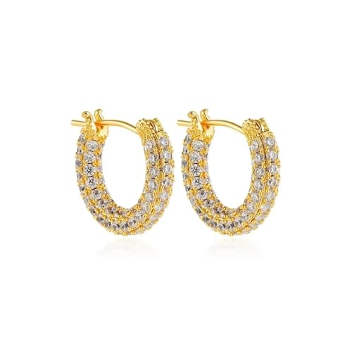 Schmuck Ohrringe Runde Huggie-Creolen for Frauen, geometrische U-Form, Ohrschnalle, vergoldeter Edelstahlschmuck(Color15) von FJOADNVM