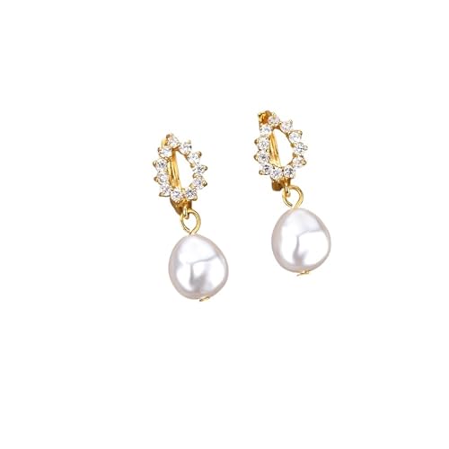 Schmuck Ohrringe Unregelmäßige Perlenohrringe for Frauen Edelstahl Simulierte Perlenohrstecker Paarschmuck Hochzeit von FJOADNVM