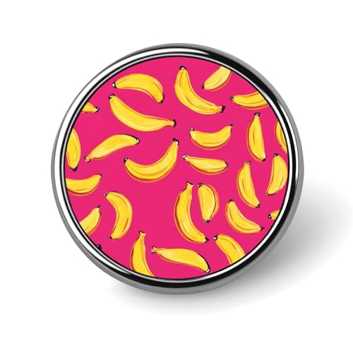 Bananen-Kunst, Handzeichnung, runde Brosche, niedliche Anstecknadeln, Dekoration, Schmuck für Männer und Frauen, Metall-Anstecknadeln von FJQWKLF