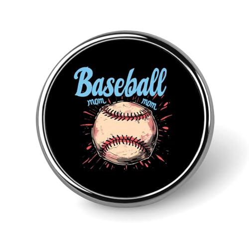 Baseball Mom Runde Brosche Niedliche Anstecknadeln Dekoration Schmuck für Männer Frauen Metall Anstecknadeln von FJQWKLF