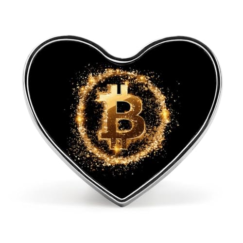 Bitcoin Elegante Revers Krawattennadel Herzknöpfe Brosche Abzeichen Anstecknadel Schmuck für Kleidung Hut Zubehör von FJQWKLF