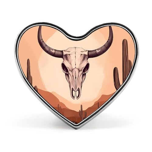 Boho Bull Longhorn Totenkopf Mid Century Modern Herren Elegante Revers Krawattennadel Herz Knöpfe Brosche Anstecker Schmuck für Frauen Kleidung Hut Accessoires von FJQWKLF