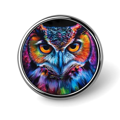 Bunte Eule Runde Brosche Anstecknadeln Krawatte Anzug Kleid Zubehör Hochzeit Geburtstag Für Männer Frauen von FJQWKLF