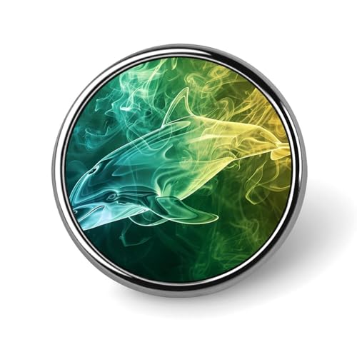 Delphin Rauchen Stil Runde Brosche Pin Anstecknadeln Krawatte Anzug Kleid Zubehör Hochzeit Geburtstag Für Männer Frauen von FJQWKLF