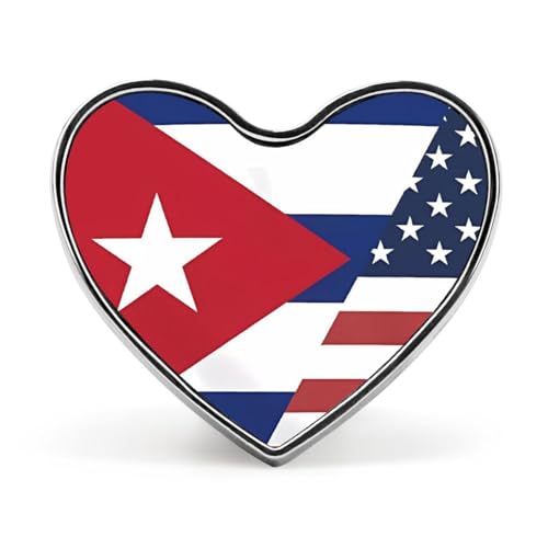 Elegante Anstecknadel mit US-Kuba-Flagge für Herren, Herzknöpfe, Brosche, Anstecknadel, Schmuck für Damen, Kleidung, Hut, Zubehör Elegante Anstecknadel mit US-Kuba-Flagge für Herren, Herzknöpfe, Brosche, Anstecknadel, Schmuck für Damen, Kleidung, Hut, Zubehör von FJQWKLF