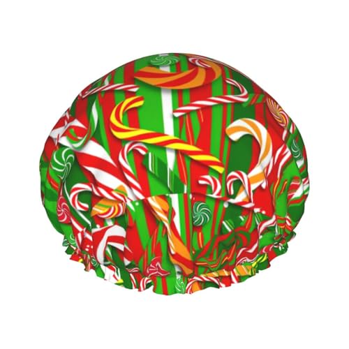Elegantes „Frohe Weihnachten. Bedruckte Duschhaube, weich, leicht, Duschhaube für Damen, umweltfreundlich, atmungsaktiv von FJQWKLF