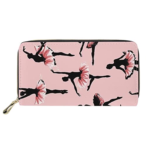 FJQWKLF Animal Print Damen Geldbörse mit Reißverschluss um die Clutch, Lange Reisegeldbörse, Balletttanz von FJQWKLF