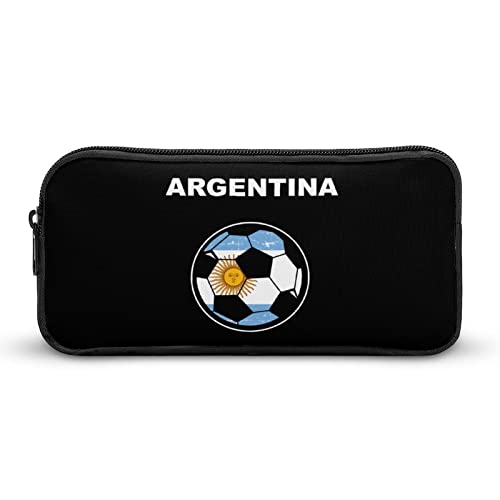 FJQWKLF Argentinien Fußball Fußball Bedrucktes Federmäppchen Stiftbeutelhalter Beutel Schreibwarenbox Make-up-Organizer Aufbewahrungstasche von FJQWKLF