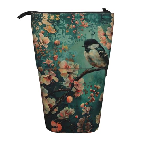FJQWKLF Bleistift-Teleskopetui mit Blumen- und Vogel-Kunstdruck, multifunktionale Aufbewahrungstasche für Schreibwaren, Box für Bürobedarf FJQWKLF Bleistift-Teleskopetui mit Blumen- und Vogel-Kunstdruck, multifunktionale Aufbewahrungstasche für Schreibwaren, Box für Bürobedarf von FJQWKLF