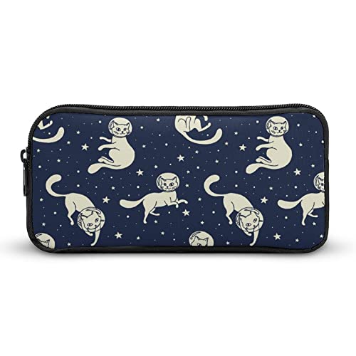 FJQWKLF Cosmic Cat Astronauts Bedrucktes Federmäppchen, Stiftbeutelhalter, Schreibwarenbox, Make-up-Organizer, Aufbewahrungstasche von FJQWKLF