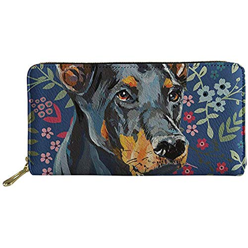 FJQWKLF Dackel-Hund-Frauen-Brieftasche mit Reißverschluss um Kupplung Damen-Reise-Münzen-Geldbeutel-Hund von FJQWKLF