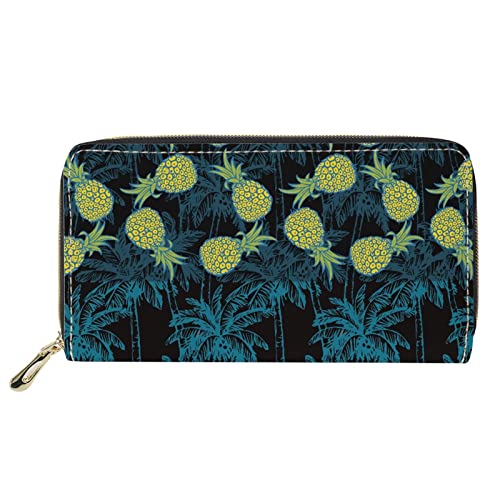FJQWKLF Damen Leder Geldbörse für Reisen Hawaii Pine Palm Tree Design RFID blockierende Reißverschlusstasche Tragetasche FJQWKLF Damen Leder Geldbörse für Reisen Hawaii Pine Palm Tree Design RFID blockierende Reißverschlusstasche Tragetasche von FJQWKLF