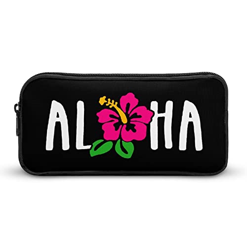 FJQWKLF Federmäppchen mit Aloha-Hibiskusblüten-Motiv, Stifteetui, Stifthalter, Schreibwarenbox, Make-up-Organizer, Aufbewahrungstasche von FJQWKLF