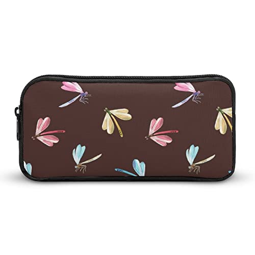 FJQWKLF Federmäppchen mit Aquarell-Motiv, niedliche Fliegende Libelle, Bedruckt, Stiftetasche, Halter, Schreibwarenbox, Make-up-Organizer, Aufbewahrungstasche von FJQWKLF