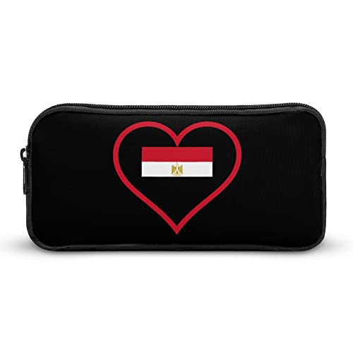 FJQWKLF Federmäppchen mit Aufschrift „I Love Egypt, rotes Herz“, Stifteetui, Halter, Schreibwaren-Box, Make-up-Organizer, Aufbewahrungstasche von FJQWKLF