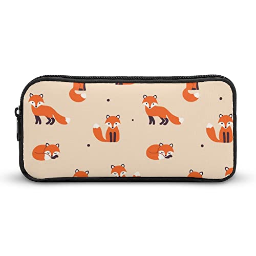 FJQWKLF Federmäppchen mit Cartoon-Fuchs-Motiv, Bedruckt, Stifttasche, Halter, Schreibwaren-Box, Make-up-Organizer, Aufbewahrungstasche von FJQWKLF