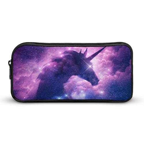 FJQWKLF Federmäppchen mit Einhorn-Galaxie-Nebula-Wolke-Motiv, Bedruckt, Stifteetui, Stifthalter, Schreibwarenbox, Make-up-Organizer, Aufbewahrungstasche von FJQWKLF