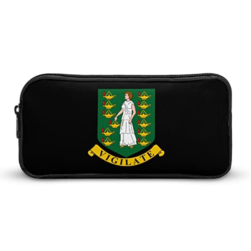 FJQWKLF Federmäppchen mit Wappen der Jungferninseln, Bedruckt, Stiftetasche, Halter, Schreibwarenbox, Make-up-Organizer, Aufbewahrungstasche von FJQWKLF