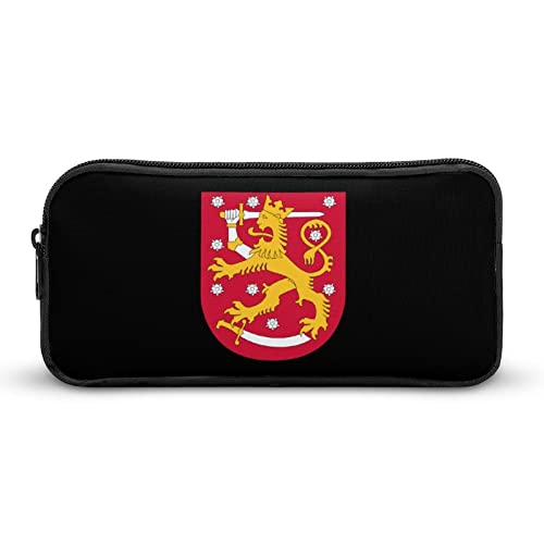 FJQWKLF Federmäppchen mit Wappen von Finnland, Bedruckt, Stiftetasche, Halter, Schreibwarenbox, Make-up-Organizer, Aufbewahrungstasche von FJQWKLF